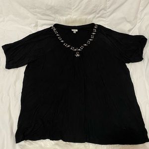Avenue Dressy Top With Bead Detailing